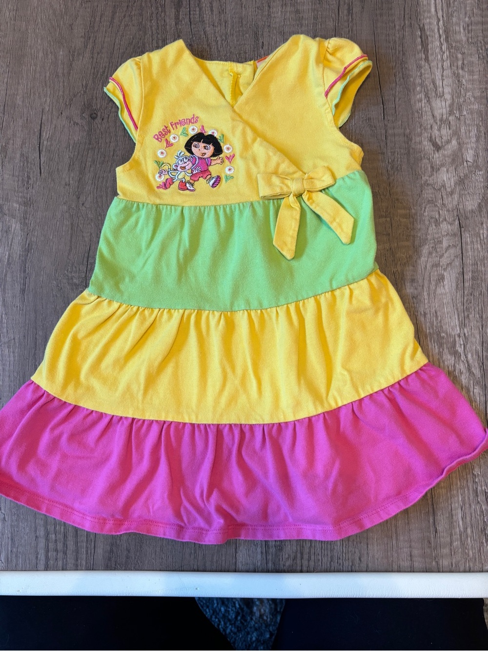 Vintage 2008 Y2K Dora The Explorer Toddler Summer Dress Boots Rainbow 3T